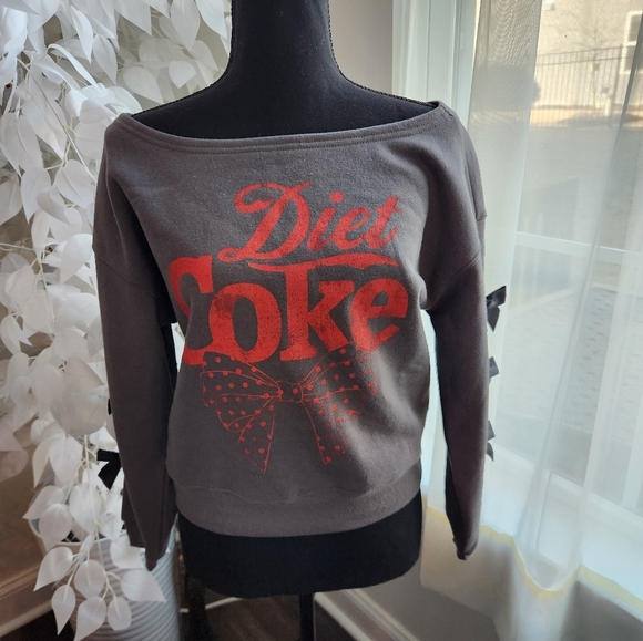 Diet Coke Off The Shoulder Long Sleeve Top Womens XSmall - Picture 1 of 7